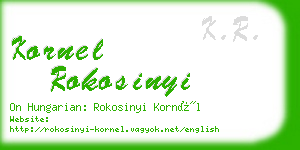kornel rokosinyi business card